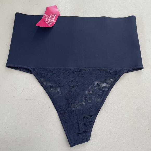 Maidenform Thong Womens Small Purple Navy High Waist Shaping Cool Comfort 2 Pack - Picture 6 of 8